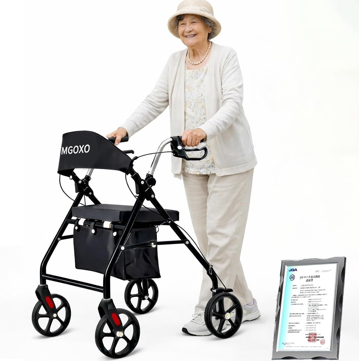 Amazon | MGOXO歩行器 高齢者用 超軽量 ておしぐるま 老人 軽量 座れる